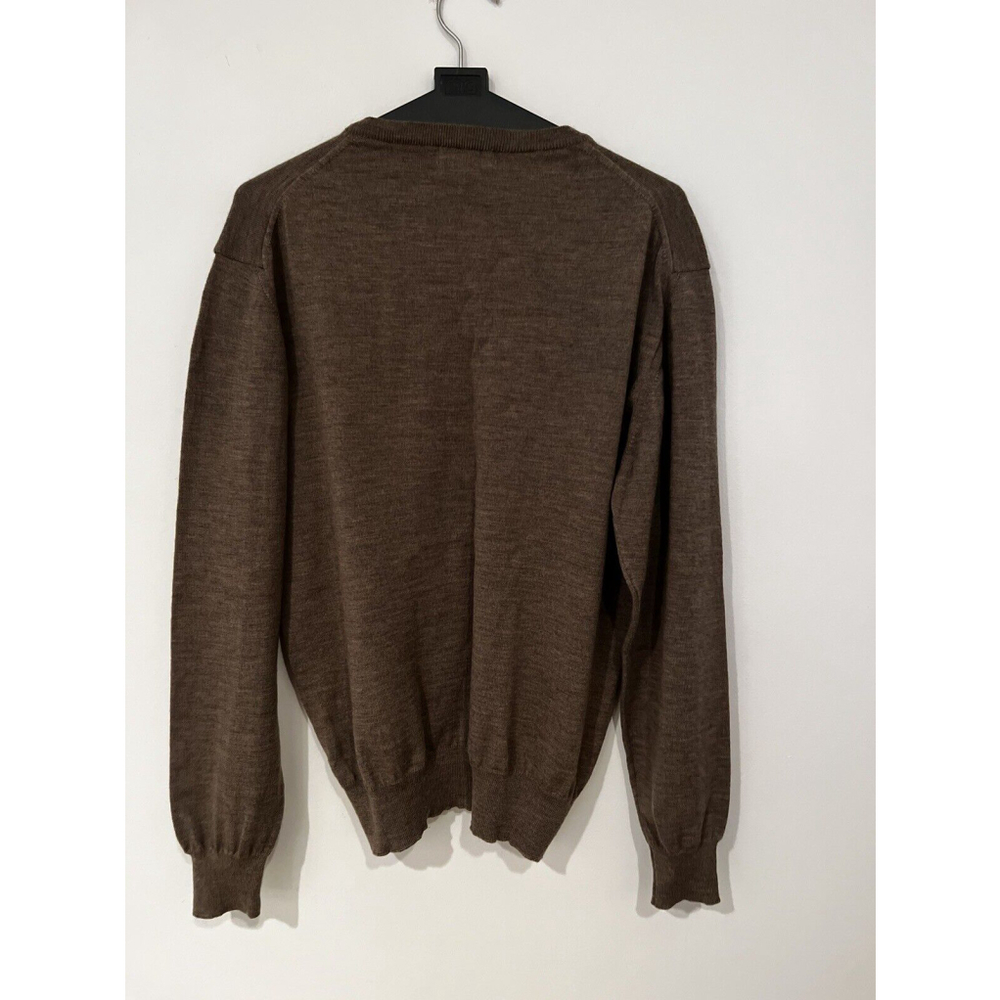 Toscano Firenze 100% Merino Wool Brown Jacket Size C Large Made In Tunisia - Picture 6 of 6